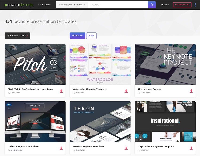 Best Keynote presentation design templates on Envato Elements
