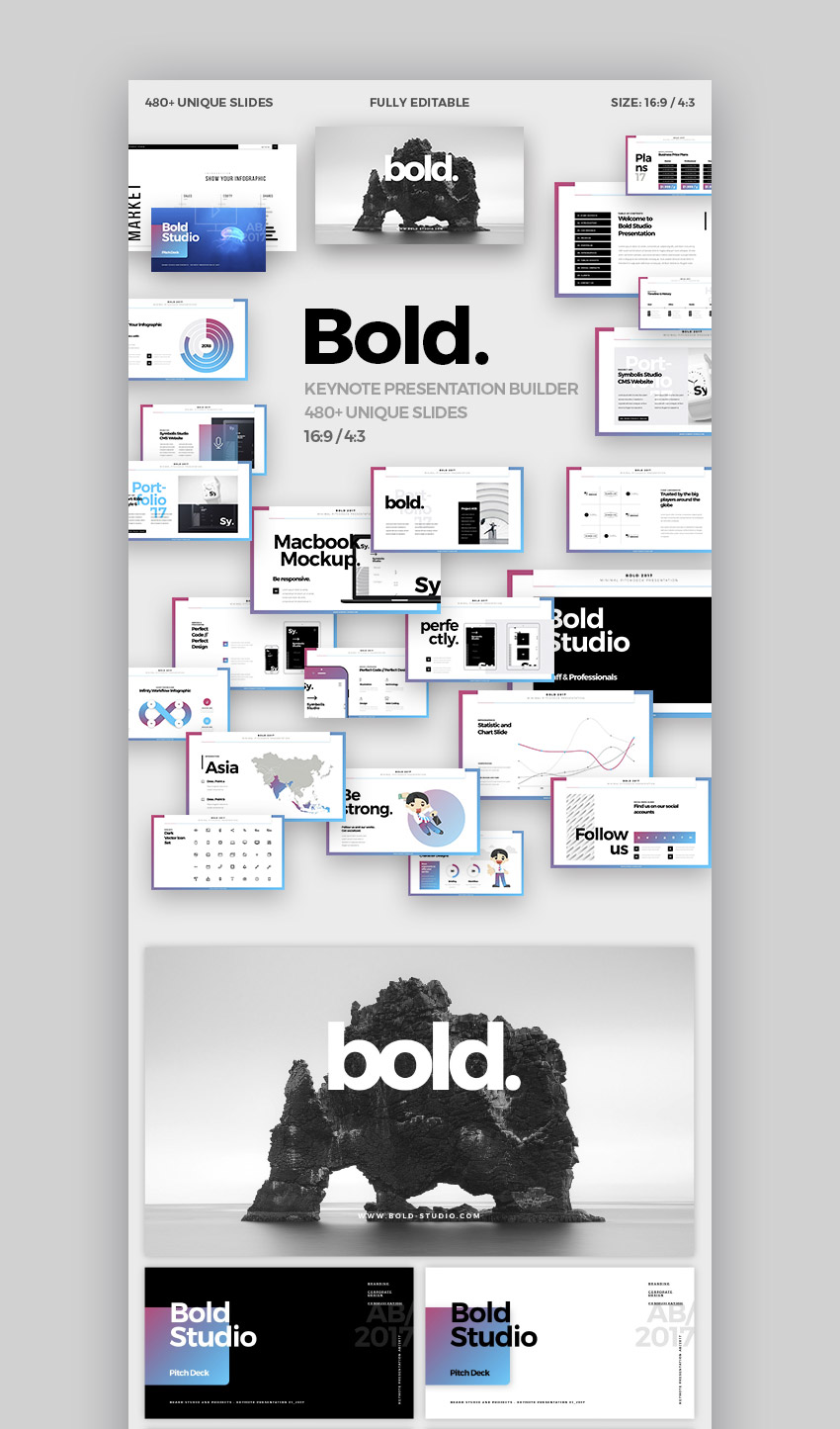 Bold Minimal Apple Keynote Theme Design
