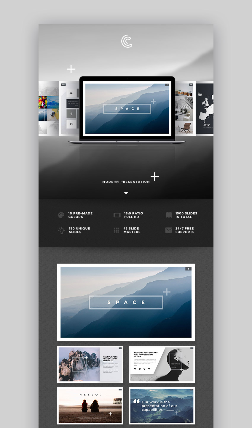 Space Custom Creative Mac Keynote Theme Design