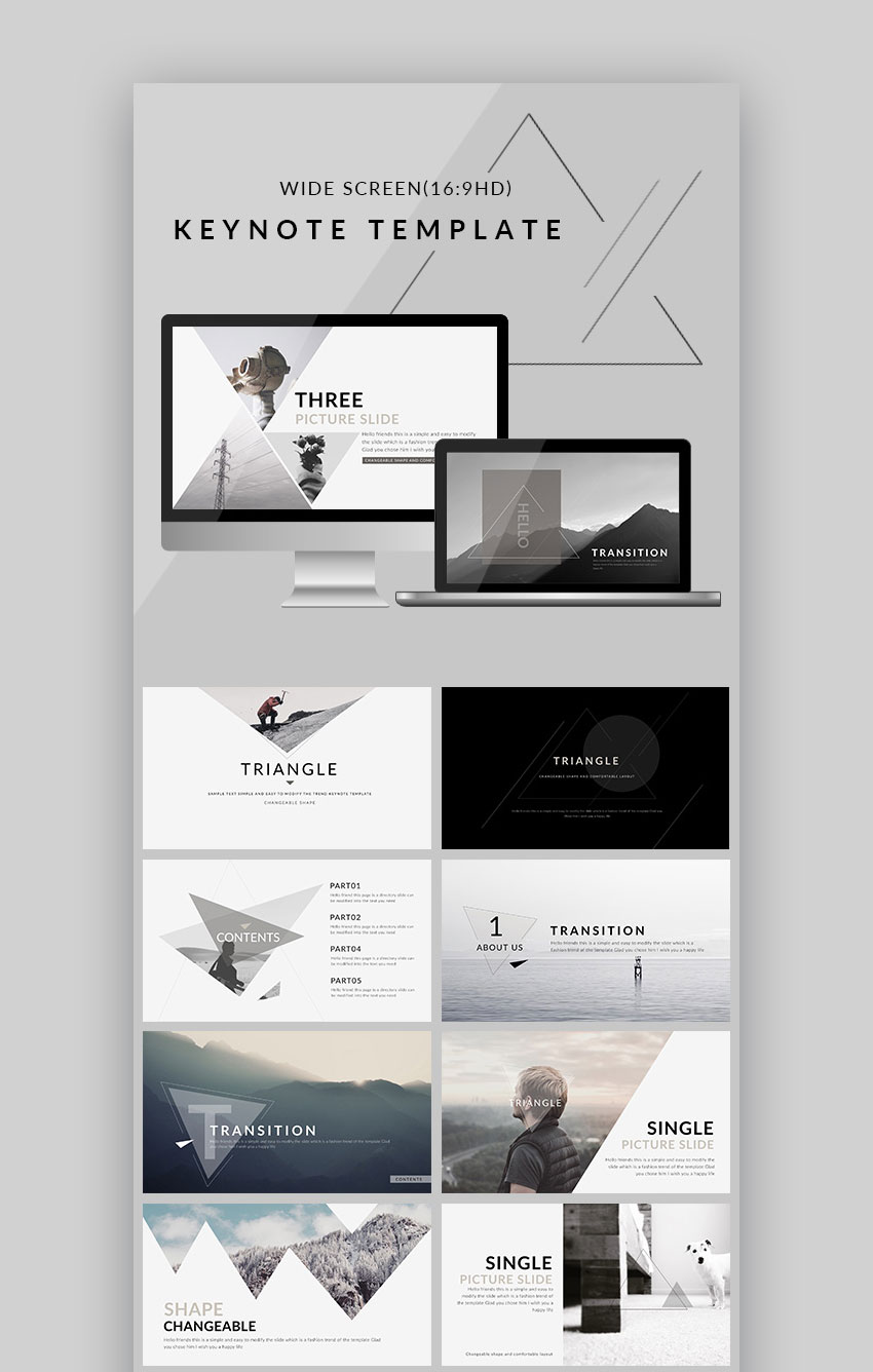 Triangle Clean Design Trend Mac Keynote Theme