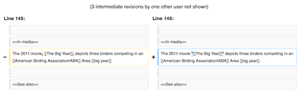 Comparing revisions in MediaWiki