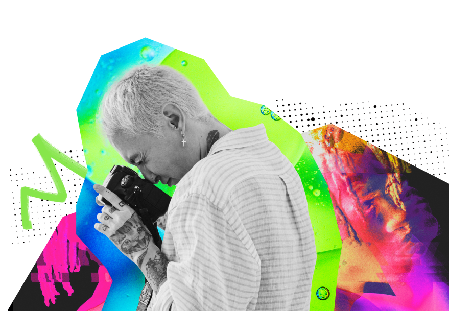 Person taking a photo with a camera