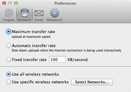 Arq Network Preferences