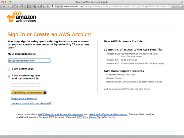 Amazon Web Services Account Setup