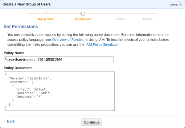 Amazon Web Services IAM Group Permissions
