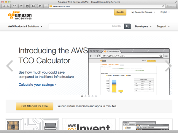 Amazon Web Services Website