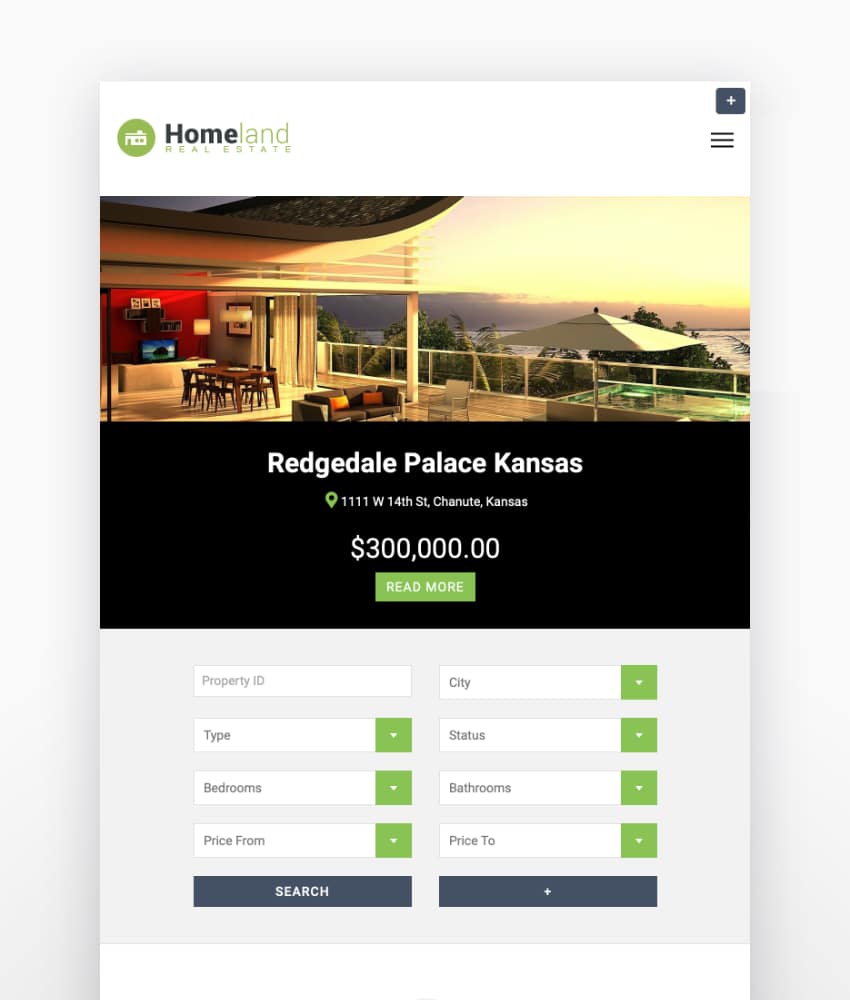 Homeland - Tema responsivo de WordPress para inmobiliaria