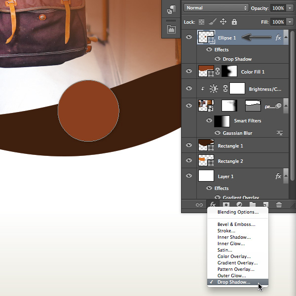 tambahkan drop shadow