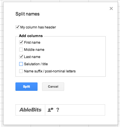 split names in sheets
