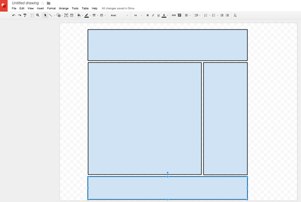 Plan mail design in Google Docs Drawing