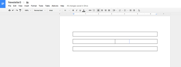 add columns in google docs