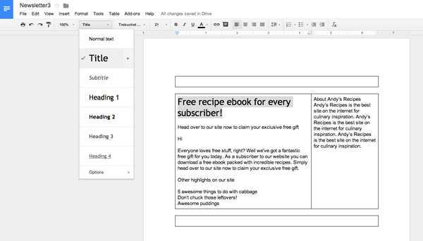 styling your document
