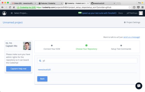 Codeship Choose A Repository