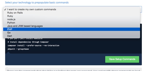 Codeship Select Your Technology