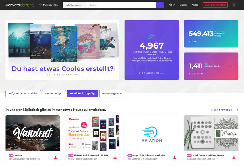 Envato Elements now in German