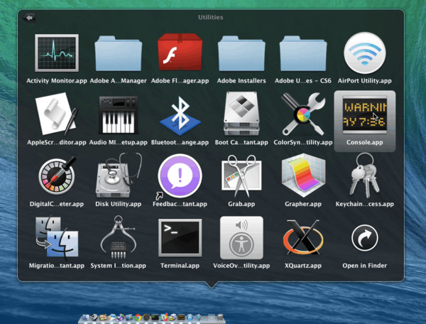 Opening Console from Dock