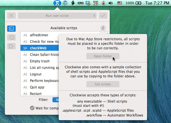 Creating Site Check Timer Opening Script Folder