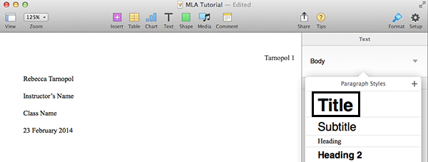 how to create an mla template in word and pages tuts mla standard heading