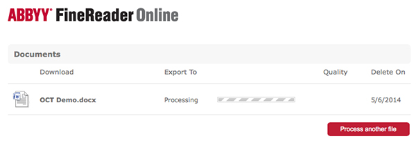 Processing can take anywhere between a few seconds and a few minutes