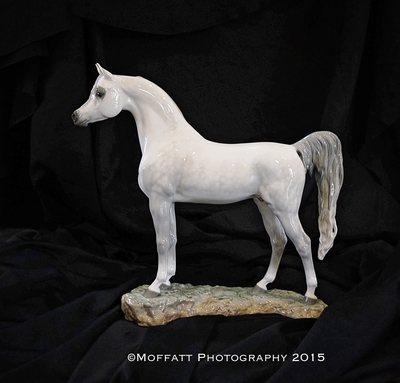 #18 White Stallion sculpture 17” x 17.5” x 6 ¾”