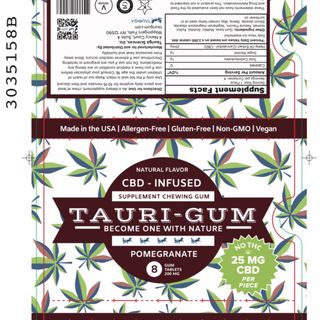Pomegranate Blister Pack Design: 25mg CBD Tauri-Gum™