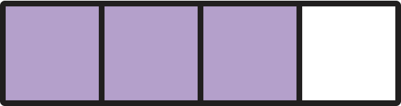 Rectangle with 3/4 filled in.