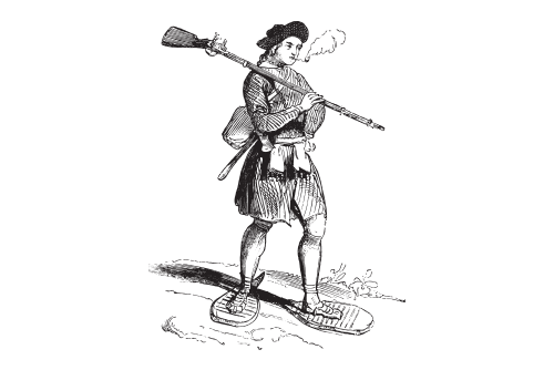 A colonist of Hudson's Bay in the seventeenth century, vintage engraved illustration.