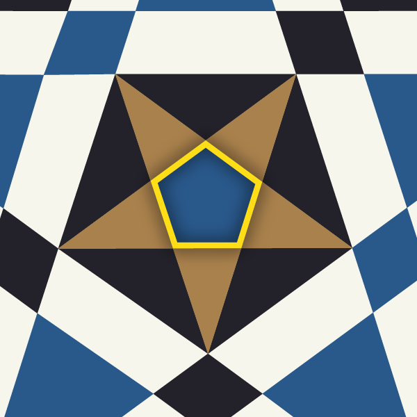 a pentagon in the tapestry pattern.
