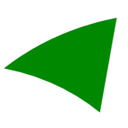 Green triangle that's arched.