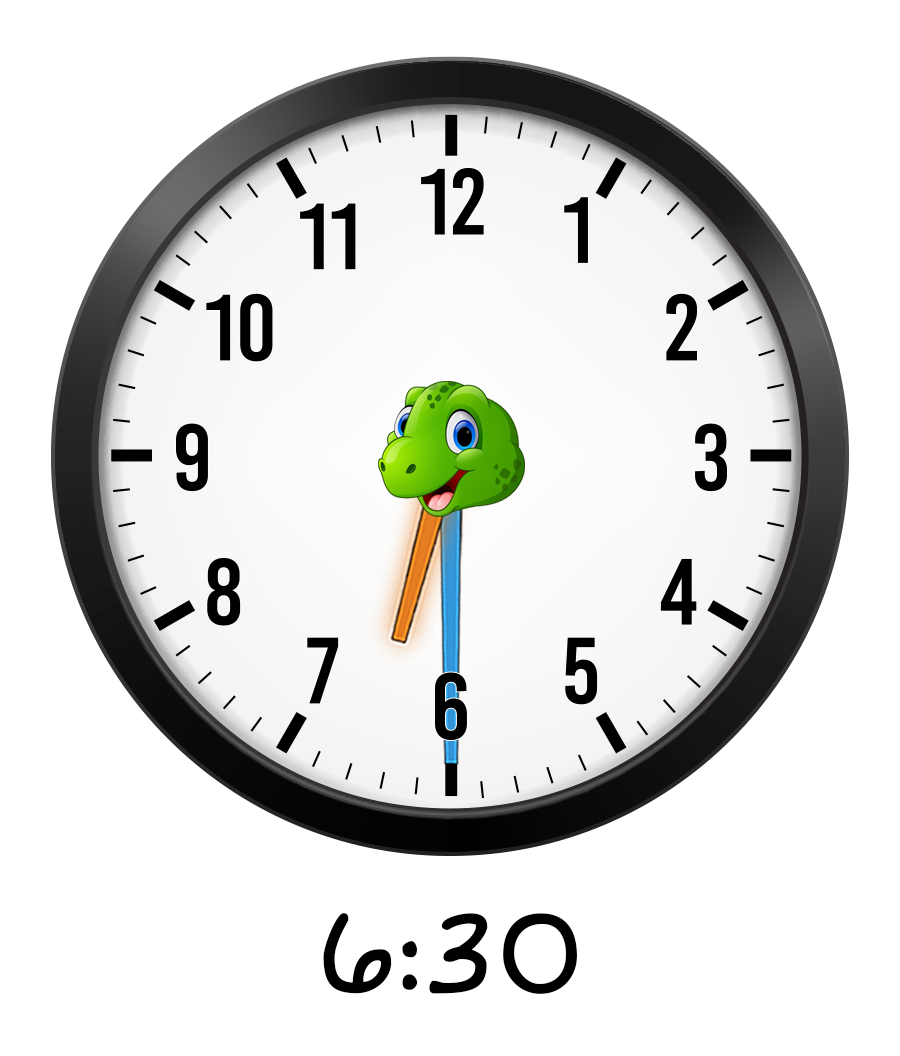 analog clock set to 6:30