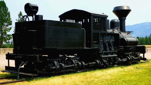 An 1800s-era steam engine