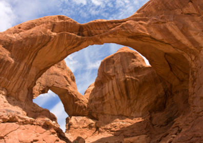double natural arch in Arches National Park, Utah