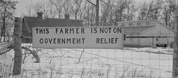 This farmer is not on government relief sign