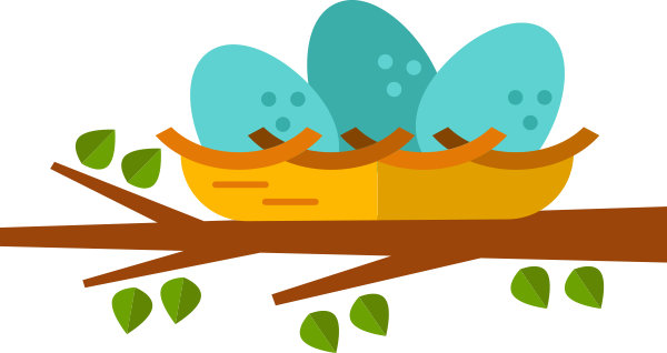 branch with nest and egss