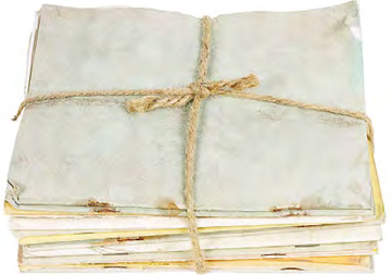 Handmade paper in a pile