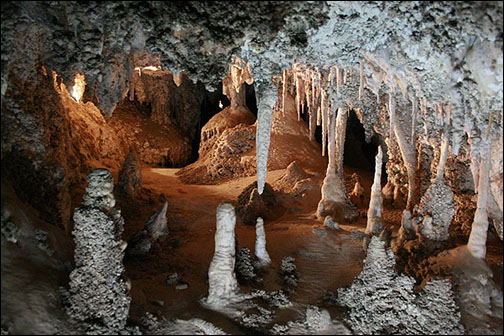Limestone formations in the Imperial Cave at Jenolan Caves, NSW, Australia. Toby Hudson.