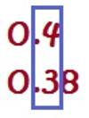 0.4 and 0.38