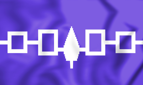 Flag of Iroquois Confederacy, Hiawatha Belt. 3D Illustration.