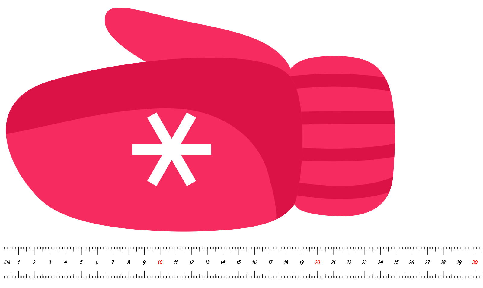 gloves measuring 25 cm long.