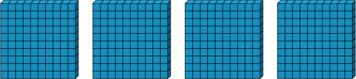 4 flats, which are 400 cubes.