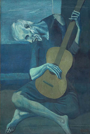 Picasso's color scheme in The Old Guitarist