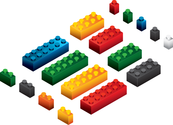 group of blocks sorted by size