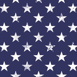 Seamless pattern with grunge stars on blue background.