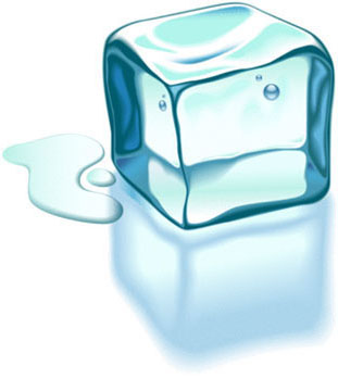 Melting ice cube