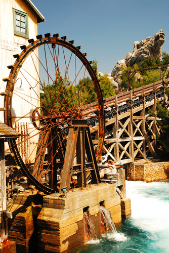 Anaheim, CA, USA March 27, 2008 The Grizzly River Run in Disney's California Adventure in Anaheim, California, is built to resemble a historic timber mill.