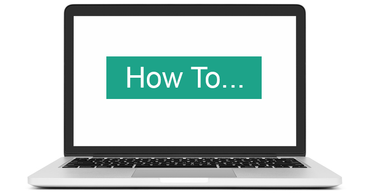 Laptop with "How To..." across the screen.