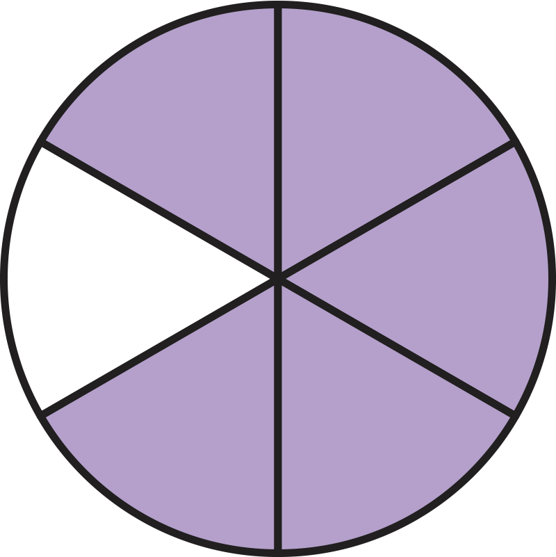 Circle with 5/6 filled in.