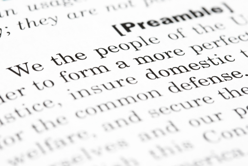 The first words of United States of America constitution (focus on words 