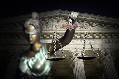 Lady Justice on the Supreme Court of U.S. background