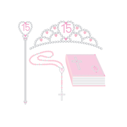 A tiara, scepter, rosary and Bible are all items that the young Quinceañera might receive at the ceremony.